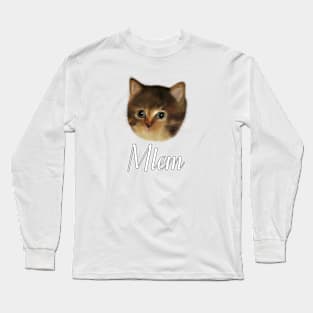 Cute little cat mlem painting Long Sleeve T-Shirt